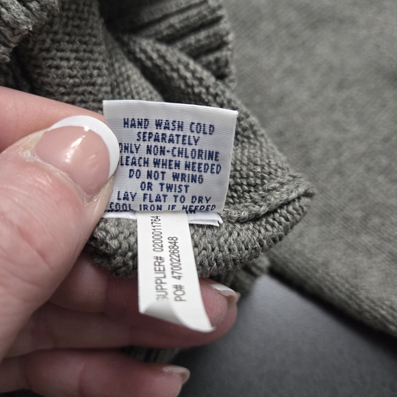 Polo Ralph Lauren Pullover Mens EL Estate Rib Quarter Zip Grey Sweater Pony - Picture 9 of 10